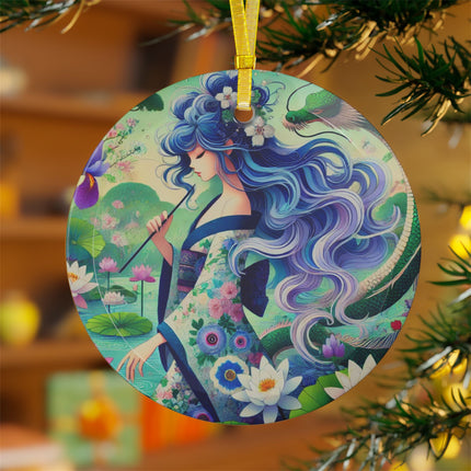 Fairy of the Koi Pond Glass Ornament