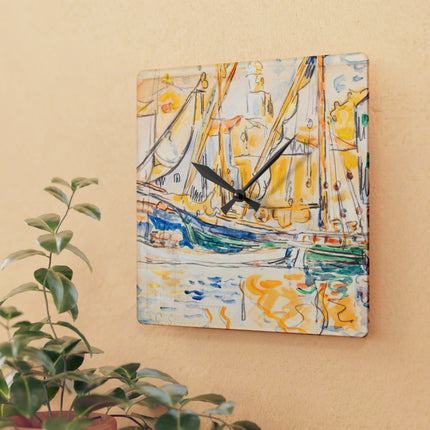 Saint-Tropez by Paul Signac Acrylic Wall Clock, Round and Square