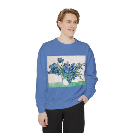 Irises by Vincent Van Gogh Unisex Garment-Dyed Sweatshirt
