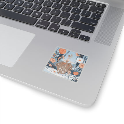 🦚❄️ The Lady Of The Winter Phoenix Garden Kiss-Cut Sticker – Art Deco Floral Fantasy