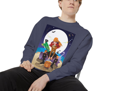 Moonlit Pirate Halloween Unisex Garment-Dyed Sweatshirt