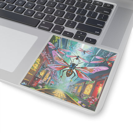 Neon Swarm Kiss-Cut Stickers (4 Sizes)