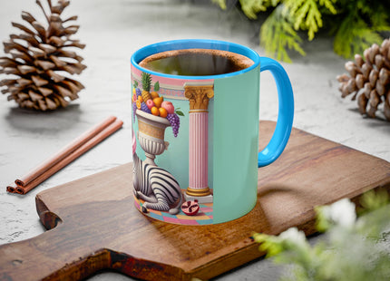 Still Life with Zebra, Fruit, and Pink Columns Colorful Mugs (11oz, 15oz)