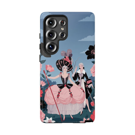 🌹🎭 The Rose Masquerade Promenade Phone Case – Art Deco Floral Elegance