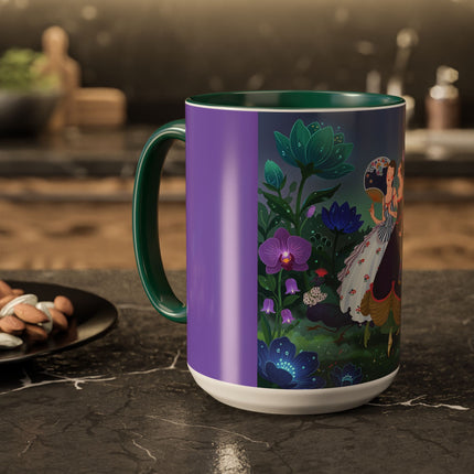The Ladies Of The Moonlit Garden Colorful Mugs – Art Deco Floral Elegance