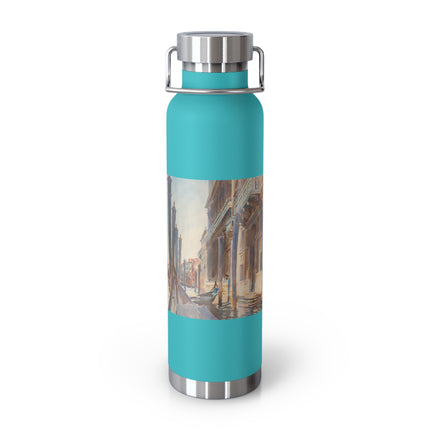 Gondola Moorings on the Grand Canal by John Singer Sargent Copper Vacuum Insulated Bottle, 22oz