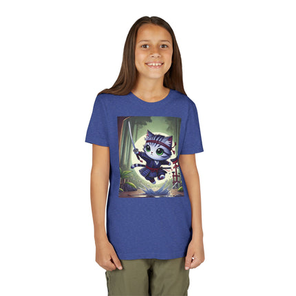 Moonlit Samurai Kitty Youth Short Sleeve Tee