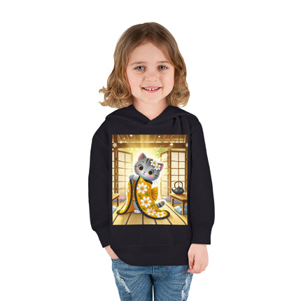 Playful Kitten in the Tea Room Toddler Pullover Fleece Hoodie