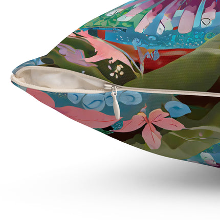 A Colorful Raptor Spun Polyester Square Pillow