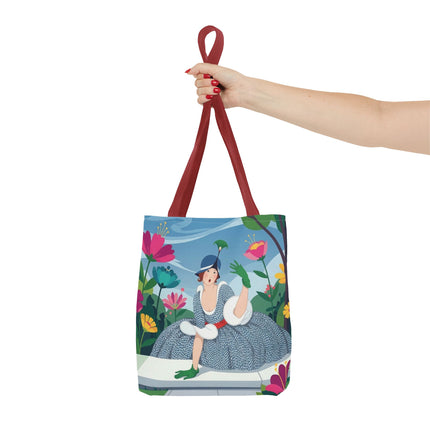 🌺🦚 The Lady Of The Peacock Garden Tote Bag – Art Deco Floral Fashion