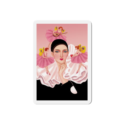 Pierrot & Fairies Dressed in Pink by Sofia Chiostri Die-Cut Magnets (5 Sizes)