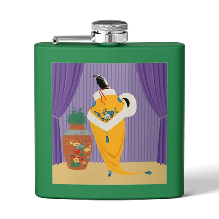 Golden Robe Flask – Elegant Drama & Timeless Sophistication