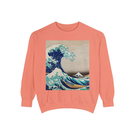 The Great Wave off Kanagawa by Katsushika Hokusai Garment-Dyed Sweatshirt