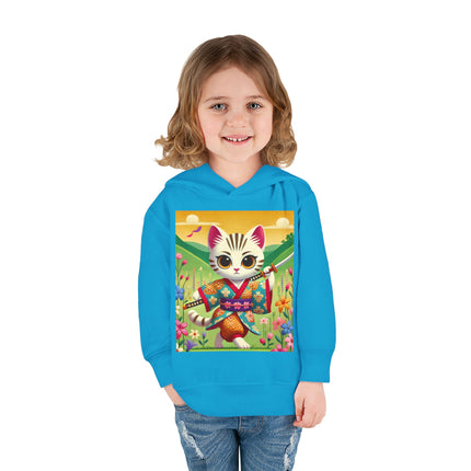 Samurai Kitten Toddler Pullover Fleece Hoodie