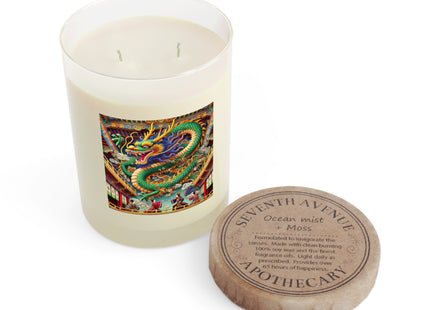 Tibetan Dragon Over Kabuki Duel Scented Candle - Full Glass, 11oz