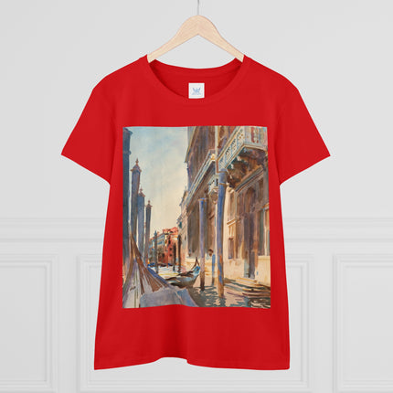 Gondola Moorings on the Grand Canal by John Singer Sargent Women's Midweight Cotton Tee