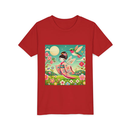 Geisha Fairy and the Hummingbird Blossom Youth Short Sleeve Tee