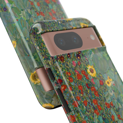 Farm Garden with Sunflowers by Gustav Klimt Phone Cases