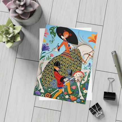 🐎🌸 The Enchanted Garden Riders Postcards With Envelopes – Art Deco Equestrian Whimsy