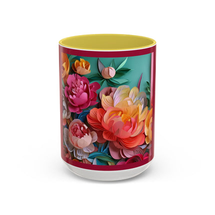 Peonies in Full Bloom Colorful Mugs (11oz, 15oz)