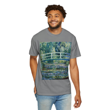 Water Lilies and Japanese Bridge by Claude Monet Unisex Garment-Dyed T-shirt