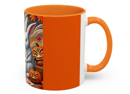 Halloween Rabbit’s Kabuki Jack-o’-Lanterns Colorful Mugs (11oz, 15oz)
