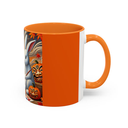 Halloween Rabbit’s Kabuki Jack-o’-Lanterns Colorful Mugs (11oz, 15oz)