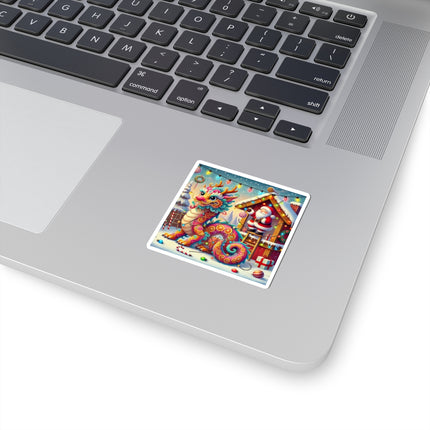 Playful Dragon's Christmas Kiss-Cut Stickers (4 Sizes)