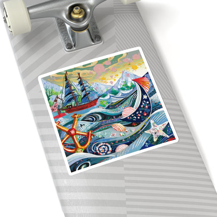 Nautical Patterns Kiss-Cut Stickers  (4 Sizes)