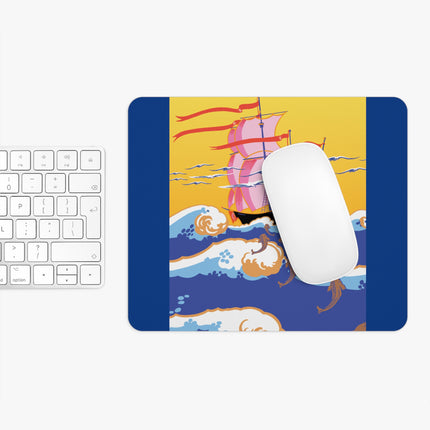 Golden Seas and Whimsical Dreams Mouse Pad, Round and Rectangle