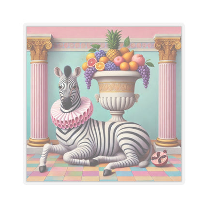 Zebra, Fruit, and Pink Columns Kiss-Cut Stickers (4 Stickers)