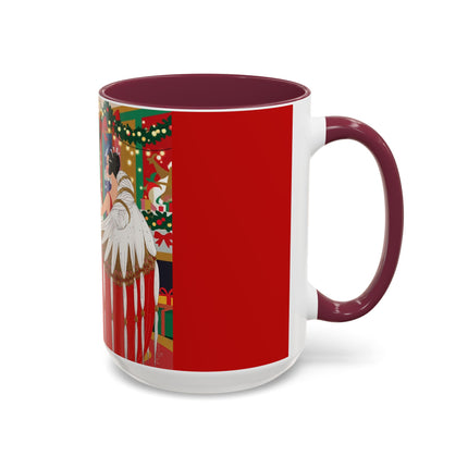 🎄💃 The Christmas Mirror Duet Colorful Mug – Art Deco Holiday Elegance