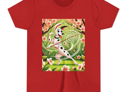 Dalmatian Dance in the Cherry Blossom Grove Youth Short Sleeve Tee
