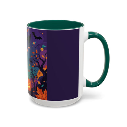 🐈‍⬛🎃 The Midnight Black Cat Masquerade Colorful Mug – Whimsical Halloween Elegance