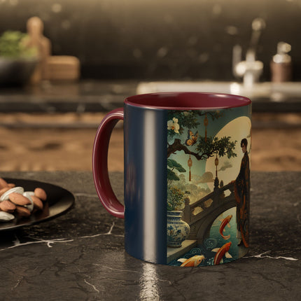 Moonlit Bridge Gentleman Colorful Mug – Imperial Serenity & Moonlit Harmony