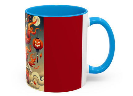 Jack-O’-Lantern Drums & The Kabuki Rabbit Colorful Mugs (11oz, 15oz)