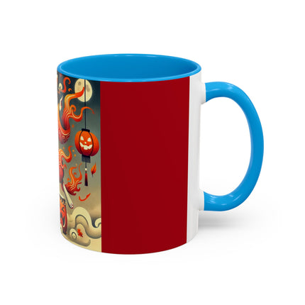 Jack-O’-Lantern Drums & The Kabuki Rabbit Colorful Mugs (11oz, 15oz)