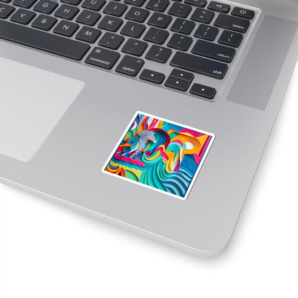 Surfing Zebra Kiss-Cut Stickers (4 Sizes)