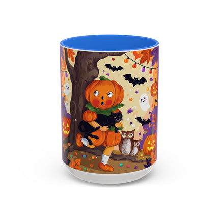 🎃🐈‍⬛ The Pumpkin Child’s Halloween Parade Colorful Mug – Whimsical Storybook Charm