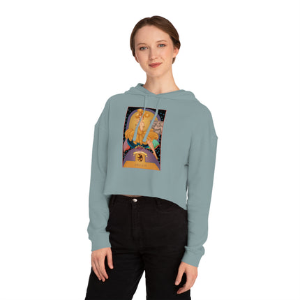 November & Topaz (from the Gem Series) by Sofia Chiostri Women’s Cropped Hooded Sweatshirt