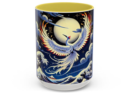 Majestic White Crane Colorful Mugs (11oz, 15oz)