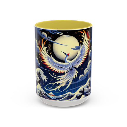 Majestic White Crane Colorful Mugs (11oz, 15oz)