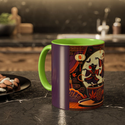 Theatrical Halloween Mice on Teacup Colorful Mugs (11oz, 15oz)