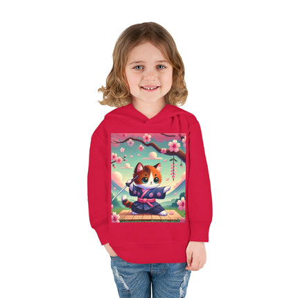 Samurai Kitten Toddler Pullover Fleece Hoodie