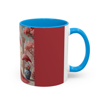 Petals, Porcelain, and Flamingos Colorful Mugs (11oz, 15oz)