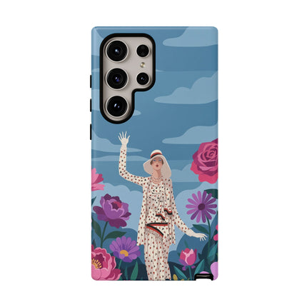 🌺👒 The Grand Flower Promenade Phone Case – Art Deco Fashion Illustration