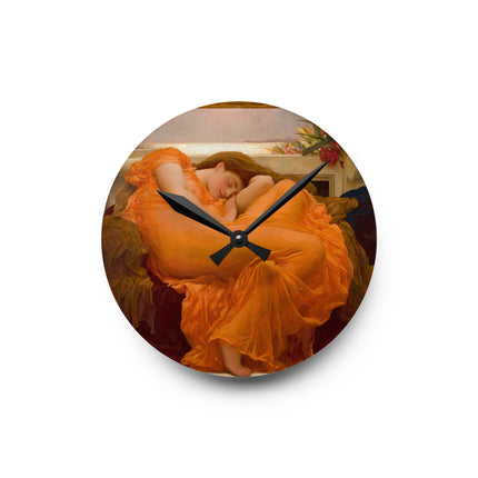 Flaming June by Frederic Leighton Acrylic Wall Clock, Round and Square