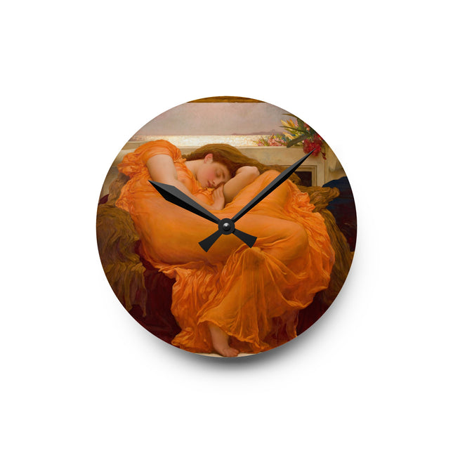Flaming June by Frederic Leighton Acrylic Wall Clock, Round and Square