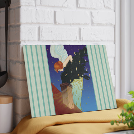 The Christmas Angel Glass Cutting Board