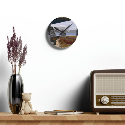 Open Window by Juan Gris Acrylic Wall Clock, Round and Square